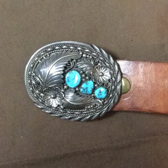 Native American Sterling silver w/turquois…